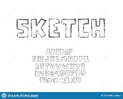 Alphabet Sketch Design Letters Numbers And Punctuation
