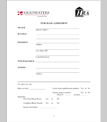 Purchase Agreement Form For House Template For Real Estate Purchase