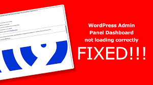 wordpress admin panel dashboard not