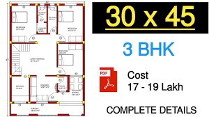 floor plan pdf 30x45 house plan 3bhk