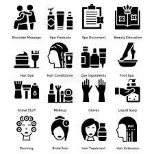 Beauty salon services in assisted living. Salon Services Glyph Icons Stock Vector Illustration Of Document 153561691