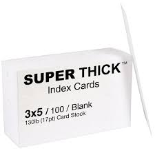 3x5 Super Thick Index Cards 100 Pack Blank Heavyweight Card Stock Flash Cards Post Cards
