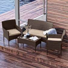 Hearth Harbor 4 Piece Brown Patio