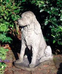 Spaniel Stone Dog Statue Garden