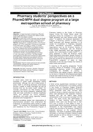 pdf pharmacy students perspectives on a pharmd mph dual degree pdf pharmacy students perspectives on a pharmd mph dual degree program at a large metropolitan school of pharmacy