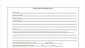 Free 7 Real Estate Evaluation Form Samples In Sample