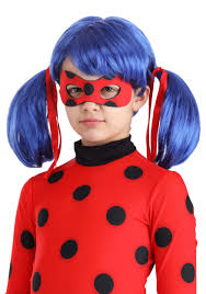 the miraculous ladybug wig for children kids s blue red one size inspirit