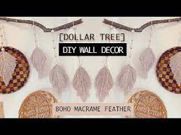 Diy Boho Macrame Feather Wall Decor