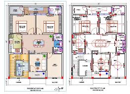 30x40 House Plan With Electrical Layout