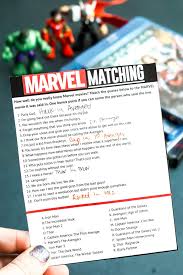 How much do you know about this superhero team? Marvel Movie Quotes Matching Game Free Printable Play Party Plan