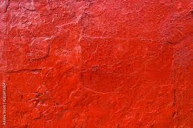 Old Wall Painted In Bright Red Paint