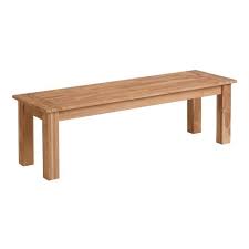 Teak finish outdoor dining table and bench set: Natural Teak Calero Outdoor Dining Bench World Market