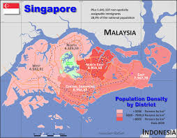 map singapore popultion density by