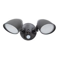 Maima 2 Head Outdoor Led Security Light 1700 Lumens 5000k Daylight Motion Sensor Dusk To Dawn Sensor Brown