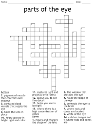 parts of the eye crossword wordmint