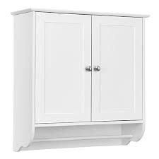 white bathroom storage wall cabinet