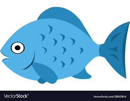 a blue fish cartoon royalty free vector