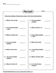 percent worksheets