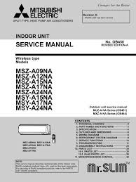 service manual msz a09na msz a12na