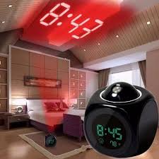 Square Black Projection Digital Alarm Clock