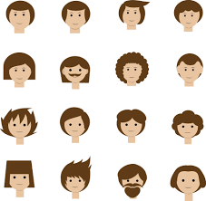 set of 16 cartoon faces collection of