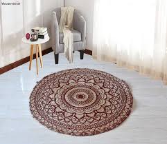 printed jute hand woven braided carpet