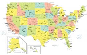 usa map with states and cities gis