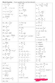 Physics Equation Sheet Mcat