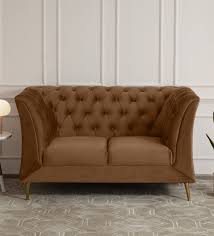 Buy Azalea Fabric 2 Seater Sofa In Rust