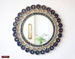 Buy Blue Hanging Mirror Home Wall Decor