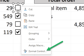 how to insert a checkbox in excel 4