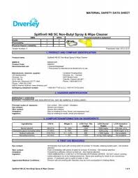 msds diversey inc material safety