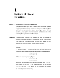 1 Systems Of Linear Equations