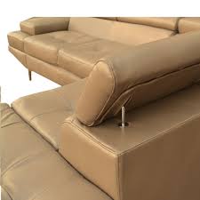 Cream Leather Corner Couch Modern