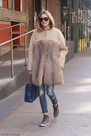 Olivia Palermo Wears Fur Coat With