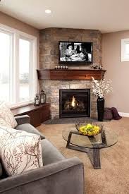 Corner Fireplace With Warm Cherry Wood
