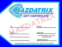 mazdatrix 50 gift certificate rx7