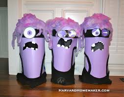 Here's the story behind our evil purple minion diy costumes. Diy Crazy Purple Minion Costumes Harvard Homemaker