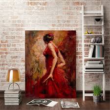 Wall Art Painting Dancing Girl In Red