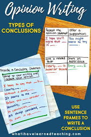 how to teach an opinion writing conclusion