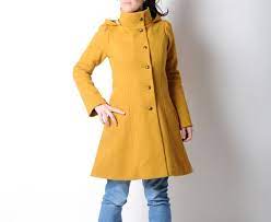 Mustard Yellow Wool Coat Womens Yellow
