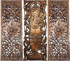 Fl Motif With Buddha Wall Art Panel