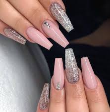 Killer pink coffin nail designs. Hot Pink Coffin Nails With Rhinestones Nail And Manicure Trends