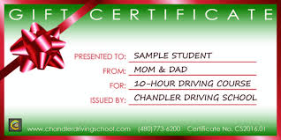 driving lesson gift certificate