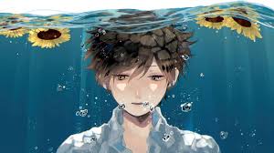 anime boy underwater 4k wallpaper