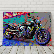 Painting Motorcycle Wall Art Print On