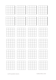 Left Handed Guitar Chord Chart Paper
