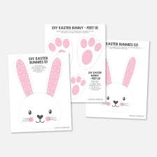 Free printable easter bunny feet template surprise the kids on easter morning by using these free printable easter bunny feet templates to create bunny toes through your home! Printable Easter Party Diy Bunnies Template Hadley Designs