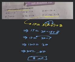 1 Solve Each Equation And Check Your