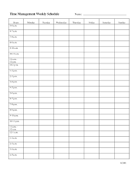 Time Management Calendar Printable Weekly Work Schedule Template